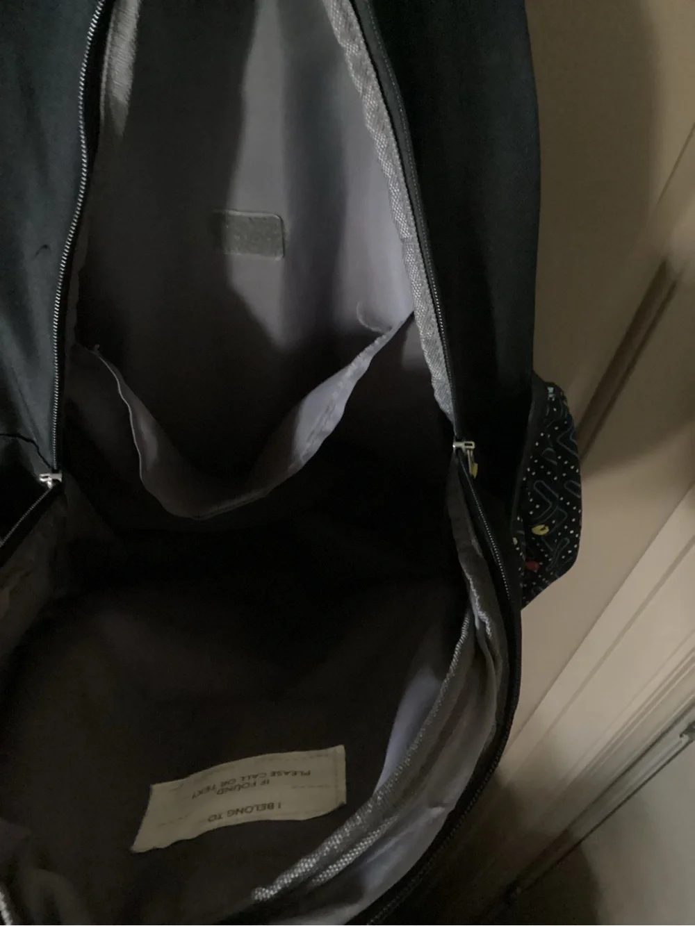 Pottery Barn Kids Black Pac-Man GlowInTheDark Backpack with Multicolor Accents